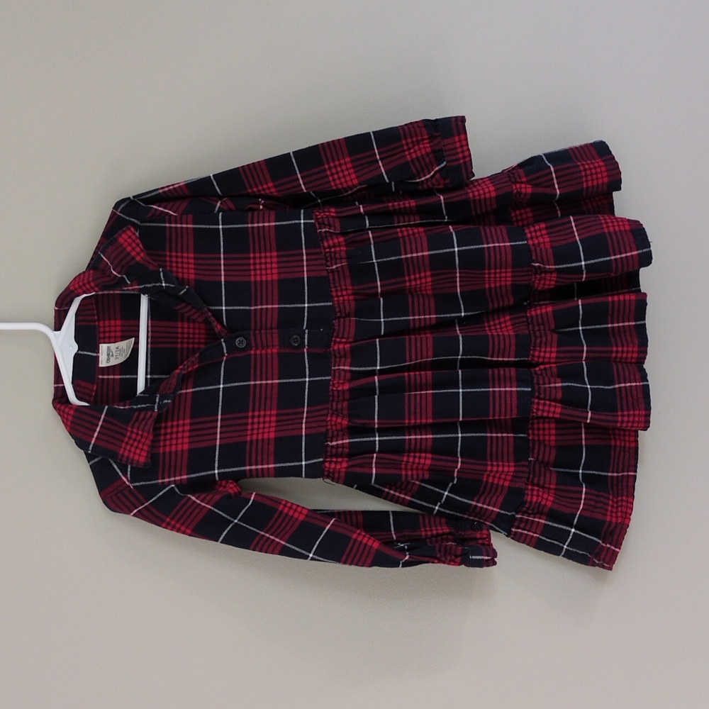 OshKosh B'gosh Toddler Girls Plaid Long Sleeve Dress Size 3T - Picture 2 of 5